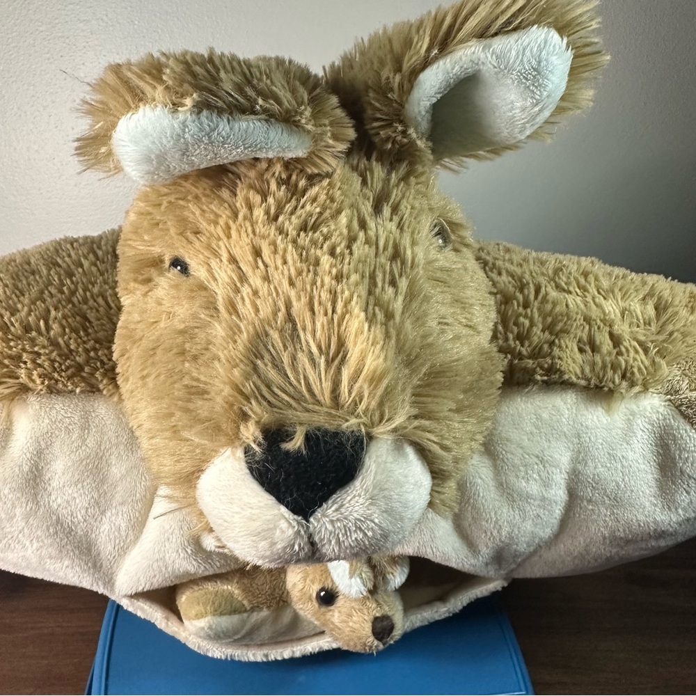 Pillow Pets Kangaroo And Baby Joey Large 18” Plush Stuffed Toy Rare - Picture 2 of 13